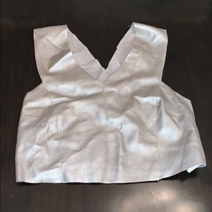 Zara Metallic Silver Tank Top